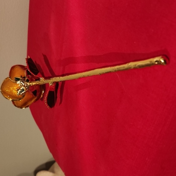 COPY - Steven Singer Real Rose Just Peachy Preserved and Dipped in 24 Karat Gold - Picture 4 of 12